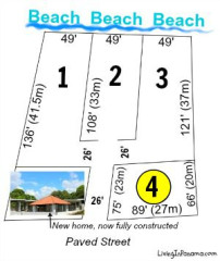 Shows dimensions of Lot 4. Total area of lot is 5920 sq. feet (550 sq. meters).