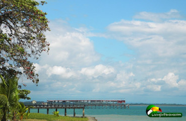 View of Puerto's downtown pier from San Vicente neighborhood i