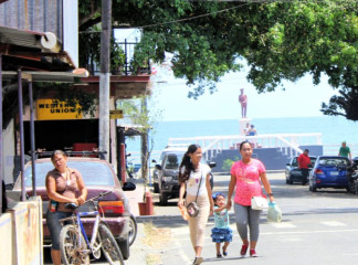 A walk near the downtown waterfront park in Puerto Armuelles, Panama