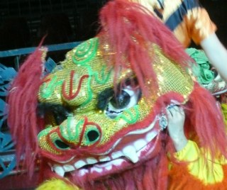 head of a chinese dragon, part of a dance