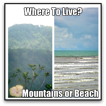 Two Photos in one: Mountains vs Beach
