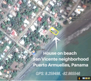 google map screenshot with text showing location of house for sale
