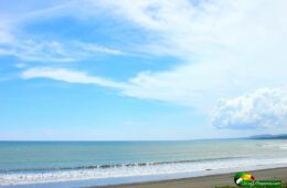 ocean, waves, sandy beach, blue sky