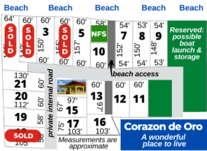 site plan of beach lots for sale in Panama