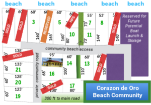 site plan of 22 beach properties for sale in Puerto Armuelles, Panama