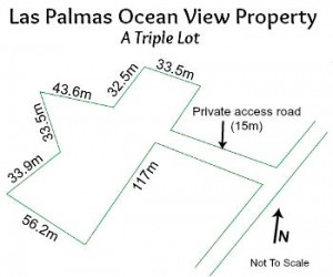 site plan with dimensions of a view property in puerto armuelles panama