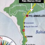 Map showing where Rio Palo Blanco & Puerto Armuelles Panama is located