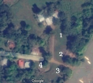 google map image of the 4 beach properties for sale