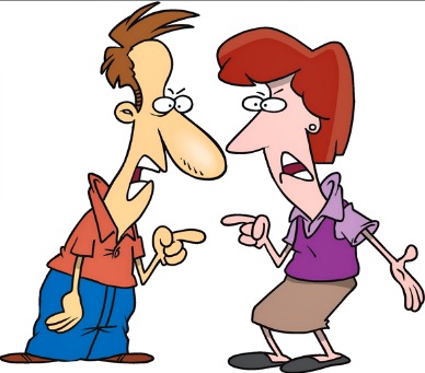 cartoon man and woman arguing