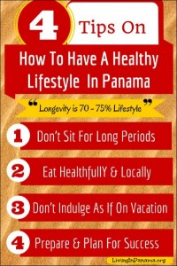 Infographic on 4 tips on how to be healthy in Panama