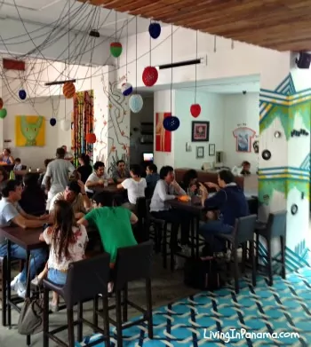 Colorful cafe in Panama City