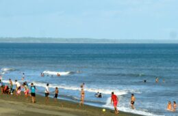 photo of people frolicking at the beach