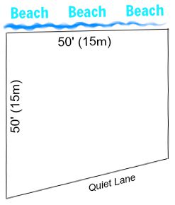 site plan of beach front lot with dimensions