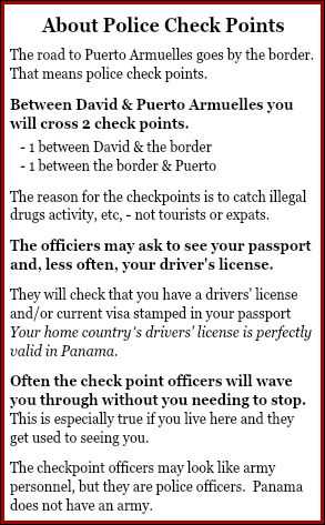 Text box about the location & procedure of police check points
