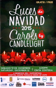 Poster for the Carols by candlelight event in Panama City Panama