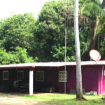 house for sale, fushia-colored, one-story