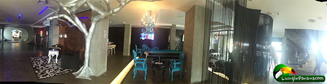panoramaof lobby of hotel