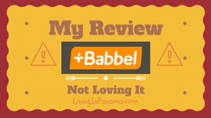 Image of a cracker on maroon background with text about Babbel