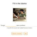 screenshot of fill-in-the-blanks type lesson in Babbel