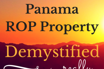 800px image of sunset over hills with text about Panama ROP property