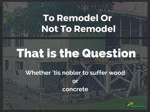 background of a house remodel with text