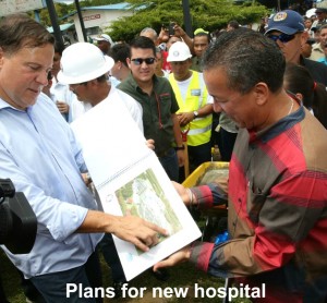 showing off new plans of hospital