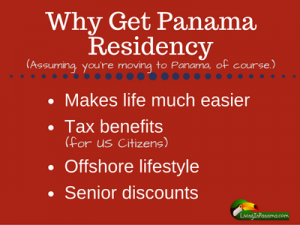 red background with text about why to get Panama residency