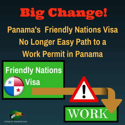 square graphic, dark bkground, with graphic and text about Panama work permit