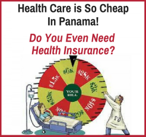 Graphic of spinning wheel of health care costs, man in hospital bed, doctor spinning wheel, plus text