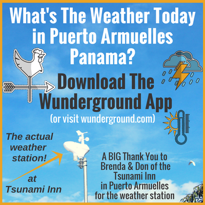 photo of weather station in Puerto Armuelles, with text