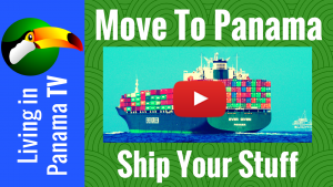 Thumbnail of video showing ship full of containers and text
