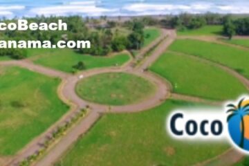 Aerial photo of CocoBeach lots with text