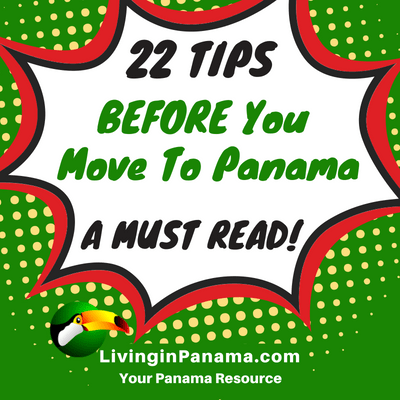 grønn firkant med komisk tale innfelt om tips for å flytte Til Panama