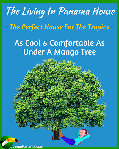graphic of man in hammock under mango tree and text about living in Panama House