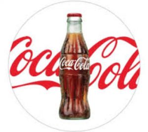 coca cola logo with photo of coke bottle