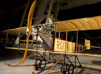 photo of fowler-gage biplane in museum