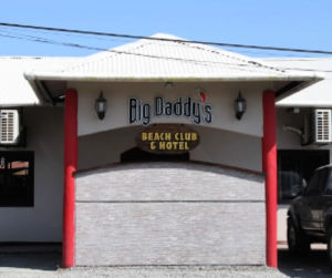 shows exterior of big daddy hotel and restaurant in Puerto Armuelles