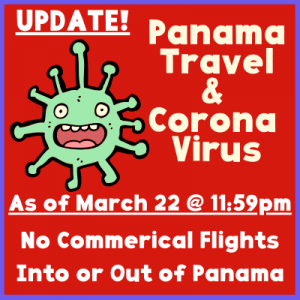 Graphic about Panama banning flights into and out of Panama as of March 23