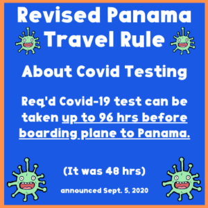 graphic about revised covid19 testing rule for travel to Panama