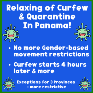 text image about sept 14 lifting some curfew and quaratine restrictions in Panama
